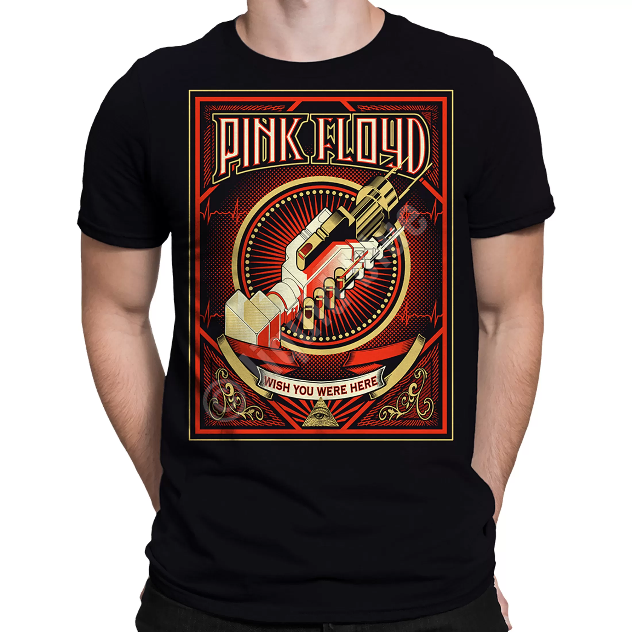 T-Shirt | Pink Floyd<Liquid Blue Wish You Were Here Black T-Shirt