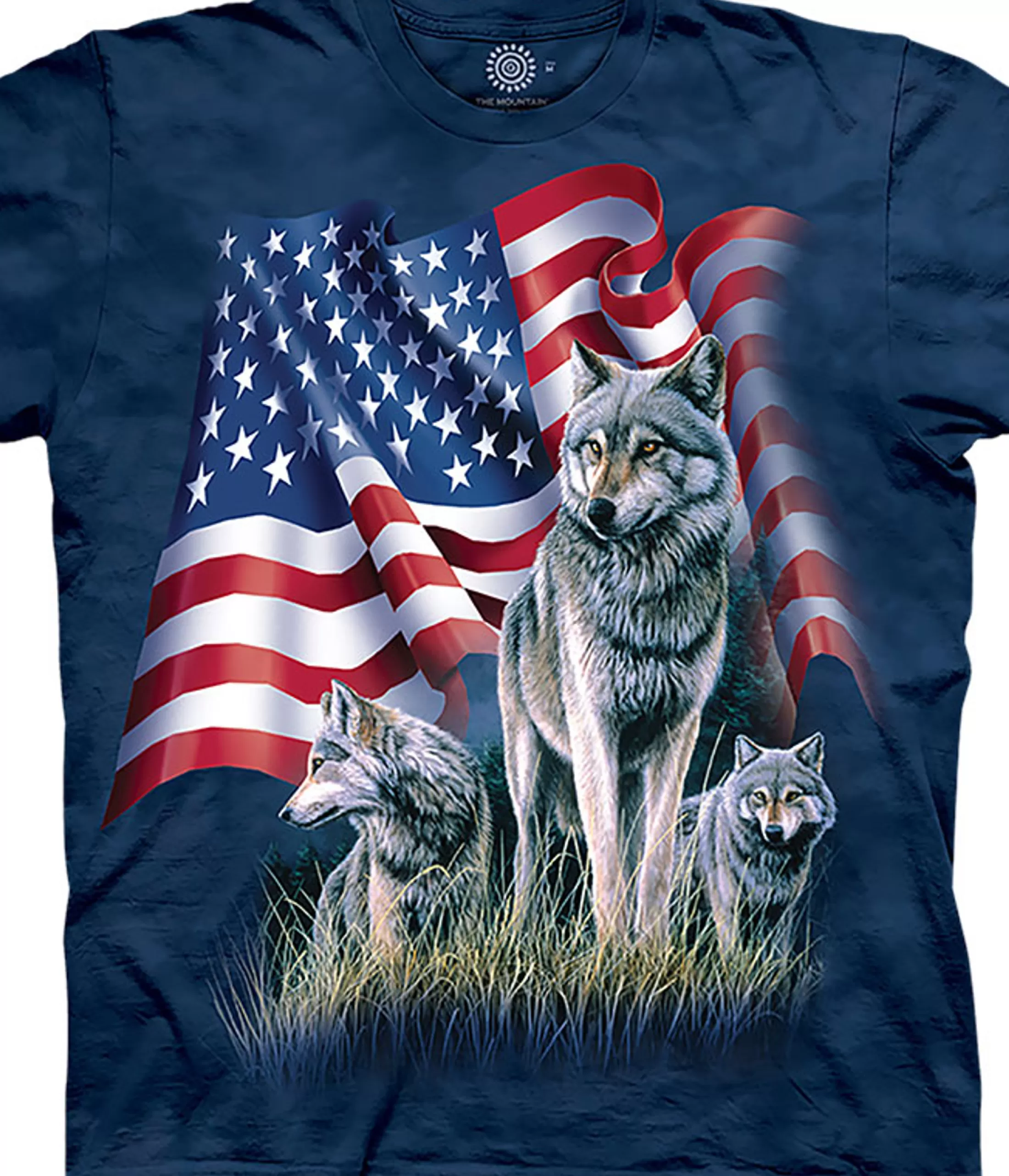 T-Shirt | Wolf Shirt Collection<Liquid Blue Wolf Flag Classic Cotton T-Shirt