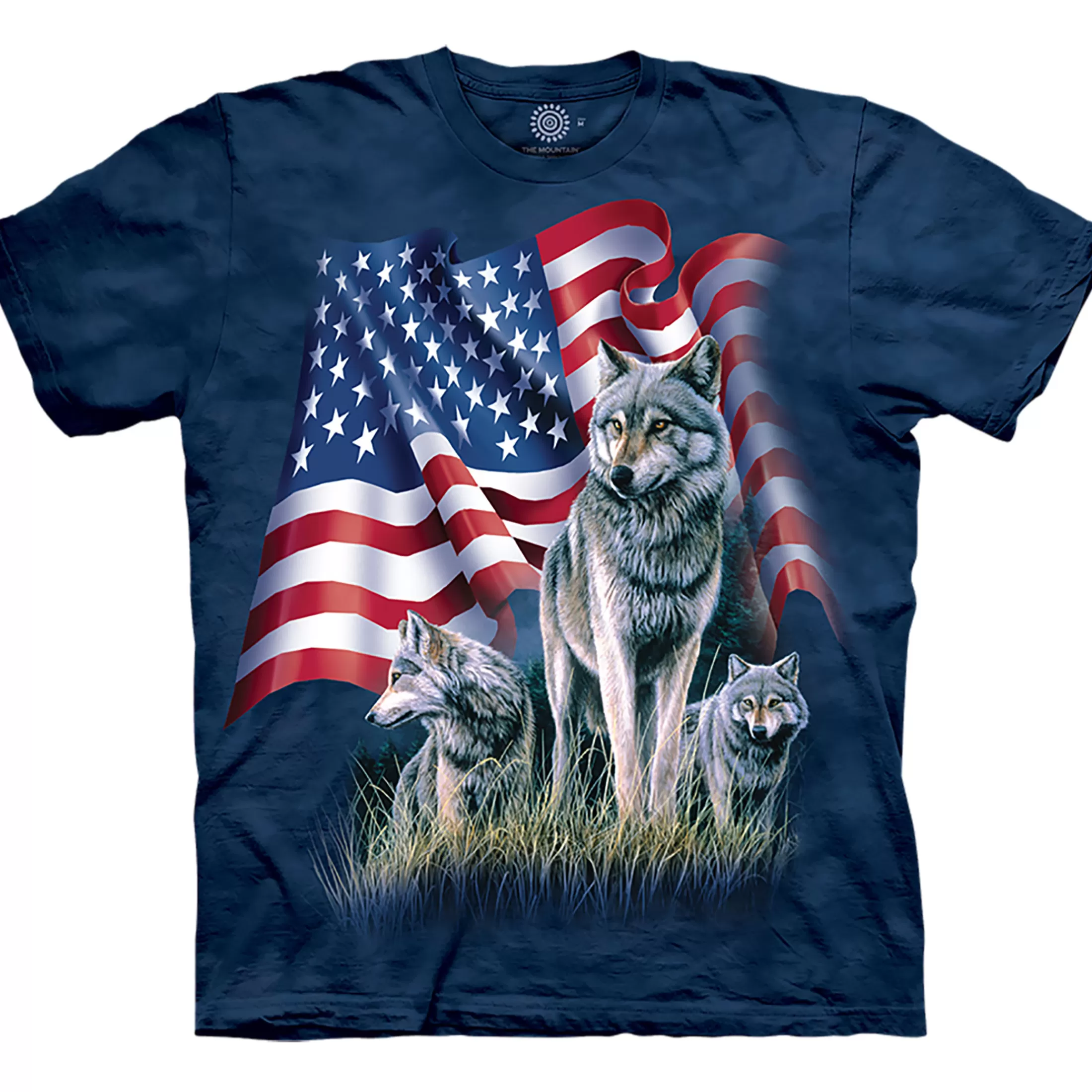 T-Shirt | Wolf Shirt Collection<Liquid Blue Wolf Flag Classic Cotton T-Shirt