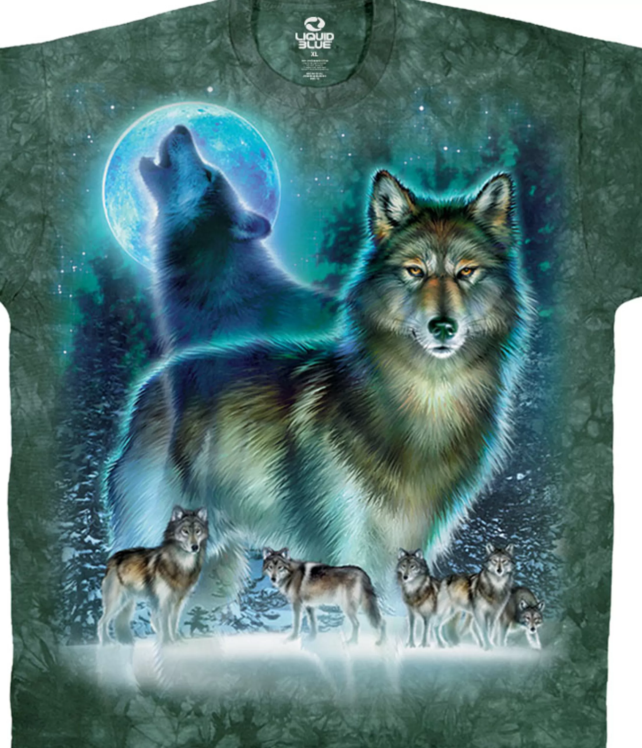 T-Shirt | American Wildlife<Liquid Blue Wolf Moon Tie-Dye T-Shirt