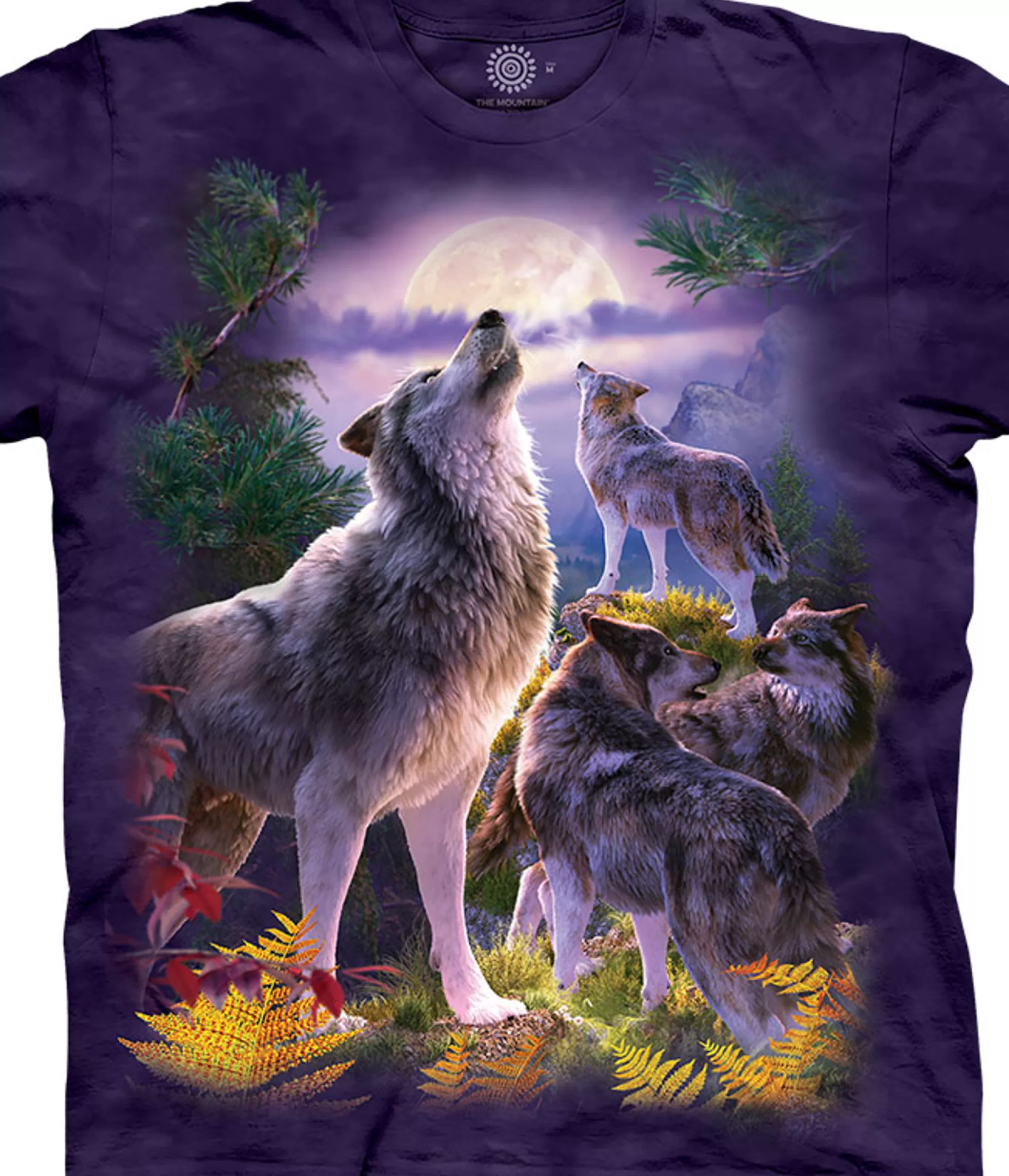 T-Shirt | Wolf Shirt Collection<Liquid Blue Wolfpack Moon Classic Cotton T-Shirt