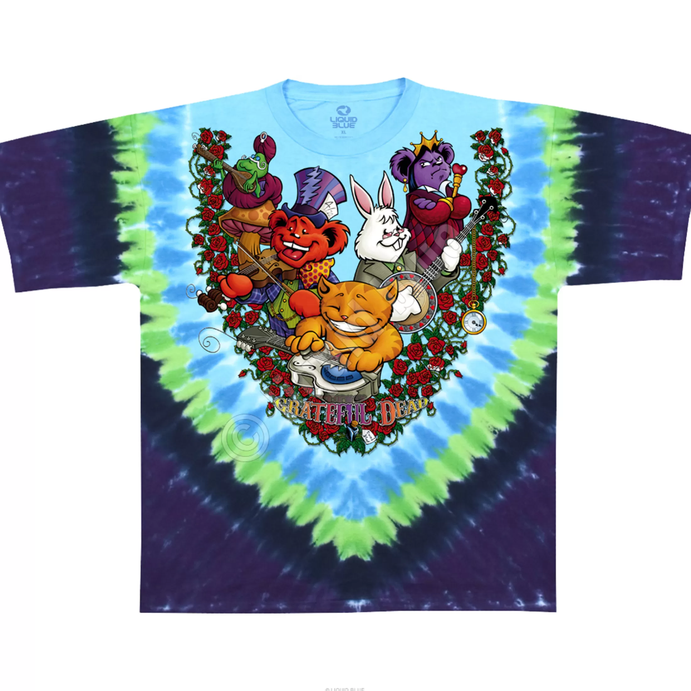 T-Shirt | Grateful Dead<Liquid Blue Wonderland Jamband Tie-Dye T-Shirt