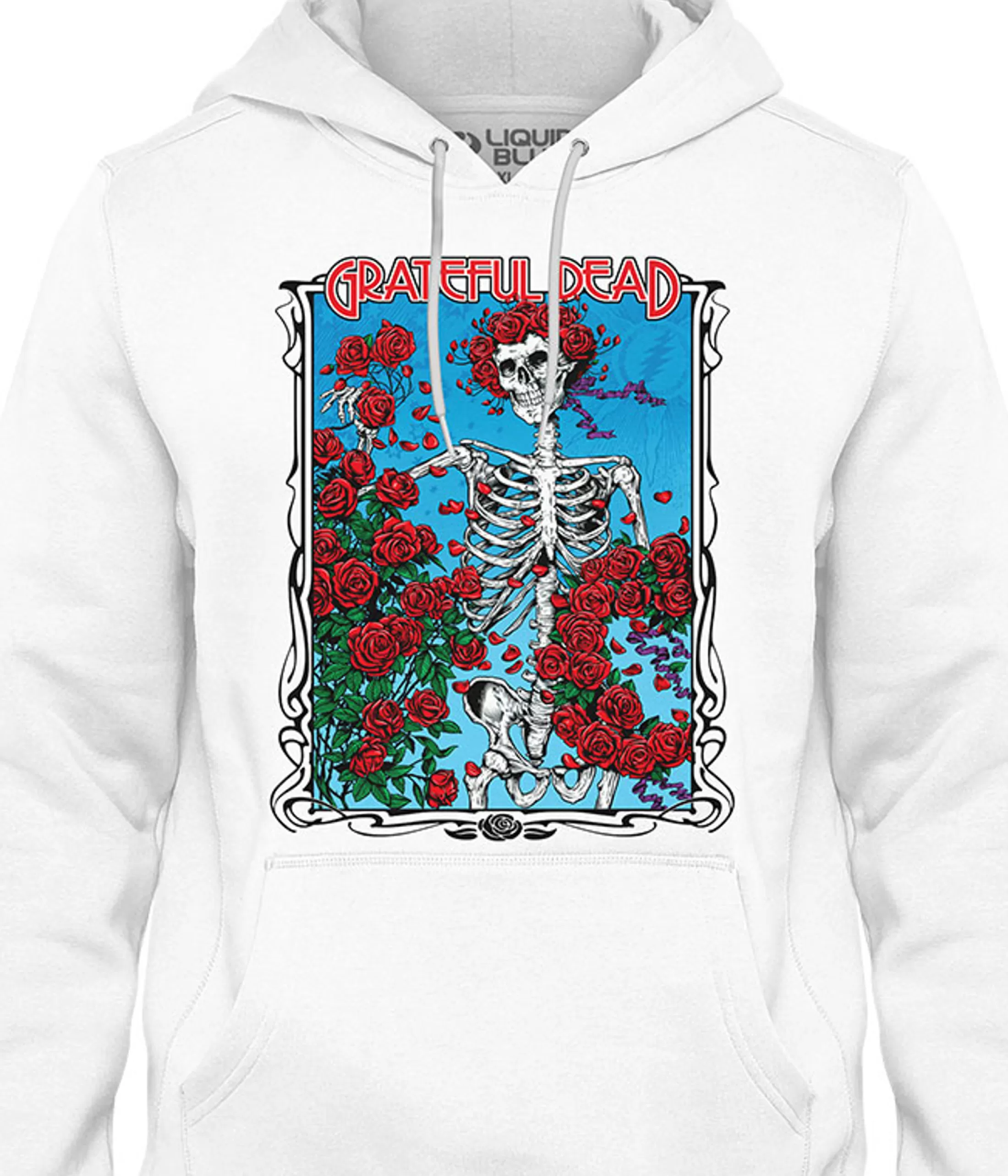 Hoodie | Grateful Dead<Liquid Blue Woodcut White Hoodie