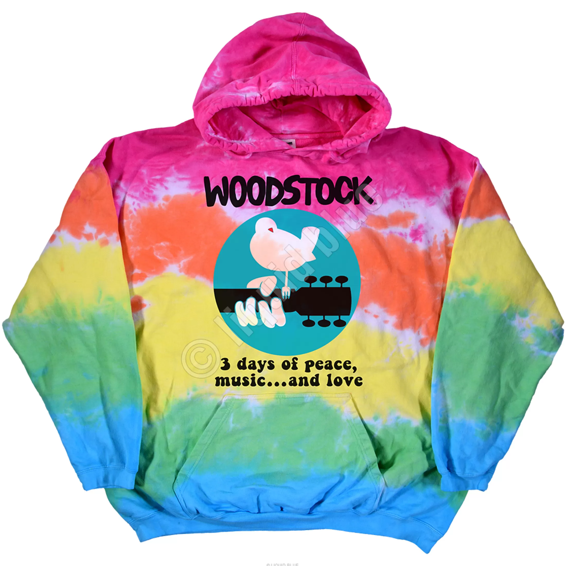 Hoodie | Woodstock<Liquid Blue Woodstock Banded Tie-Dye Hoodie