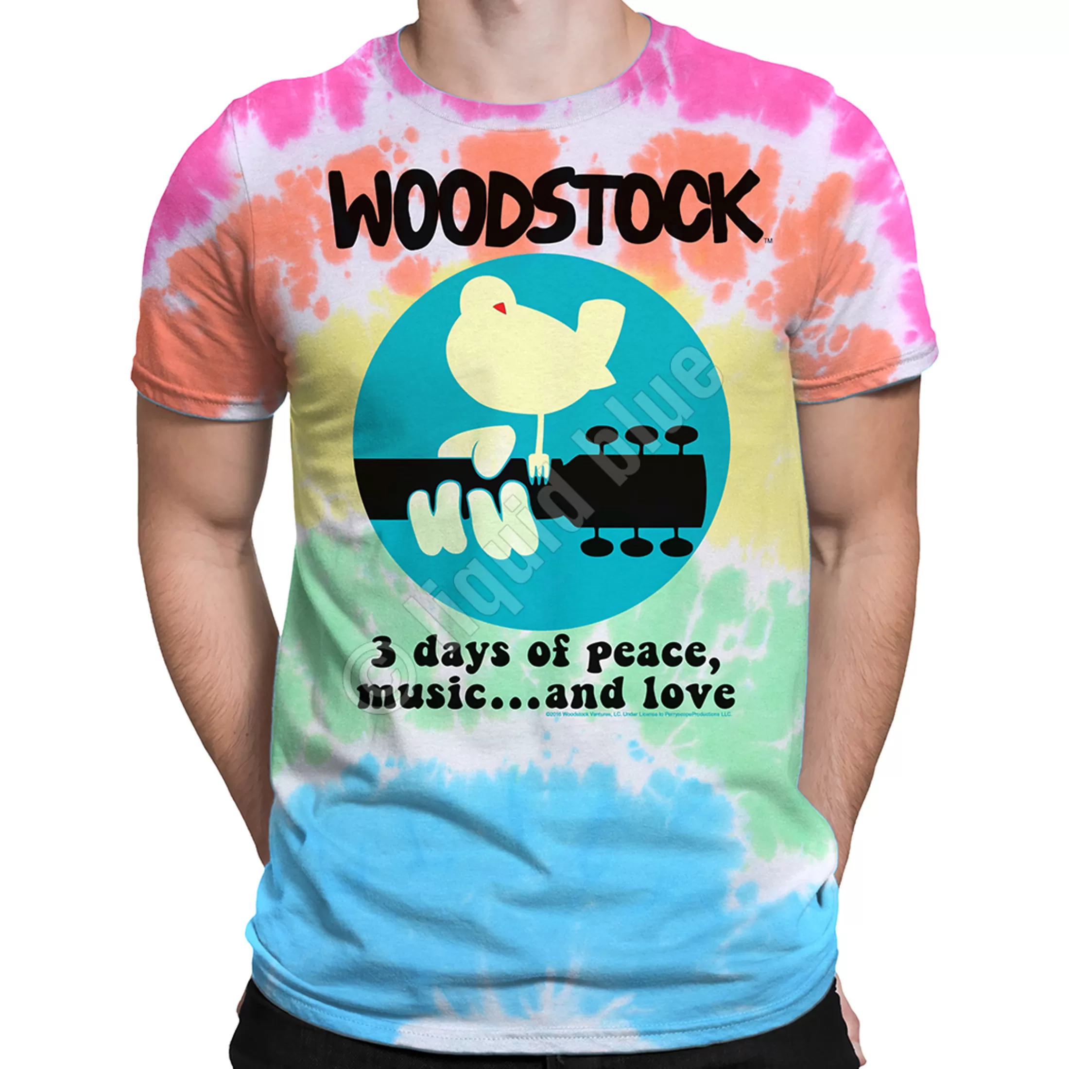 T-Shirt | Woodstock<Liquid Blue Woodstock Banded Tie-Dye T-Shirt