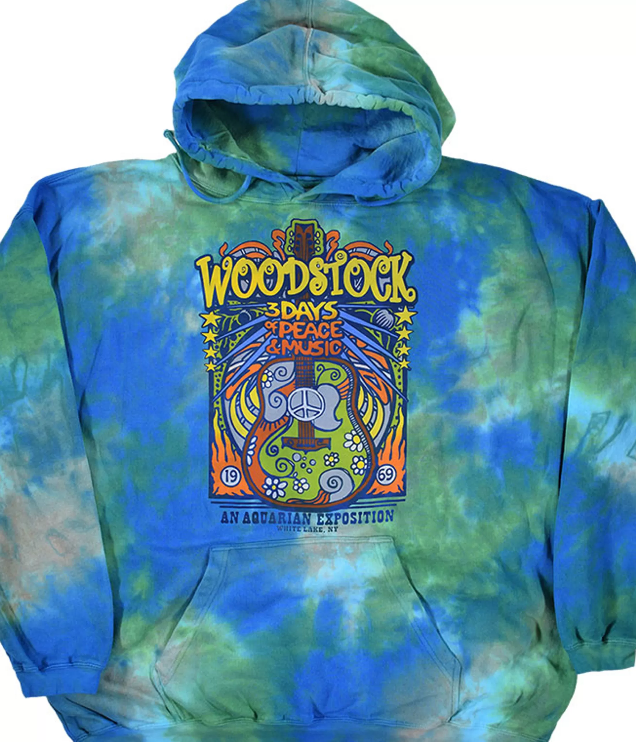 Hoodie | Woodstock<Liquid Blue Woodstock Music Festival Tie-Dye Hoodie