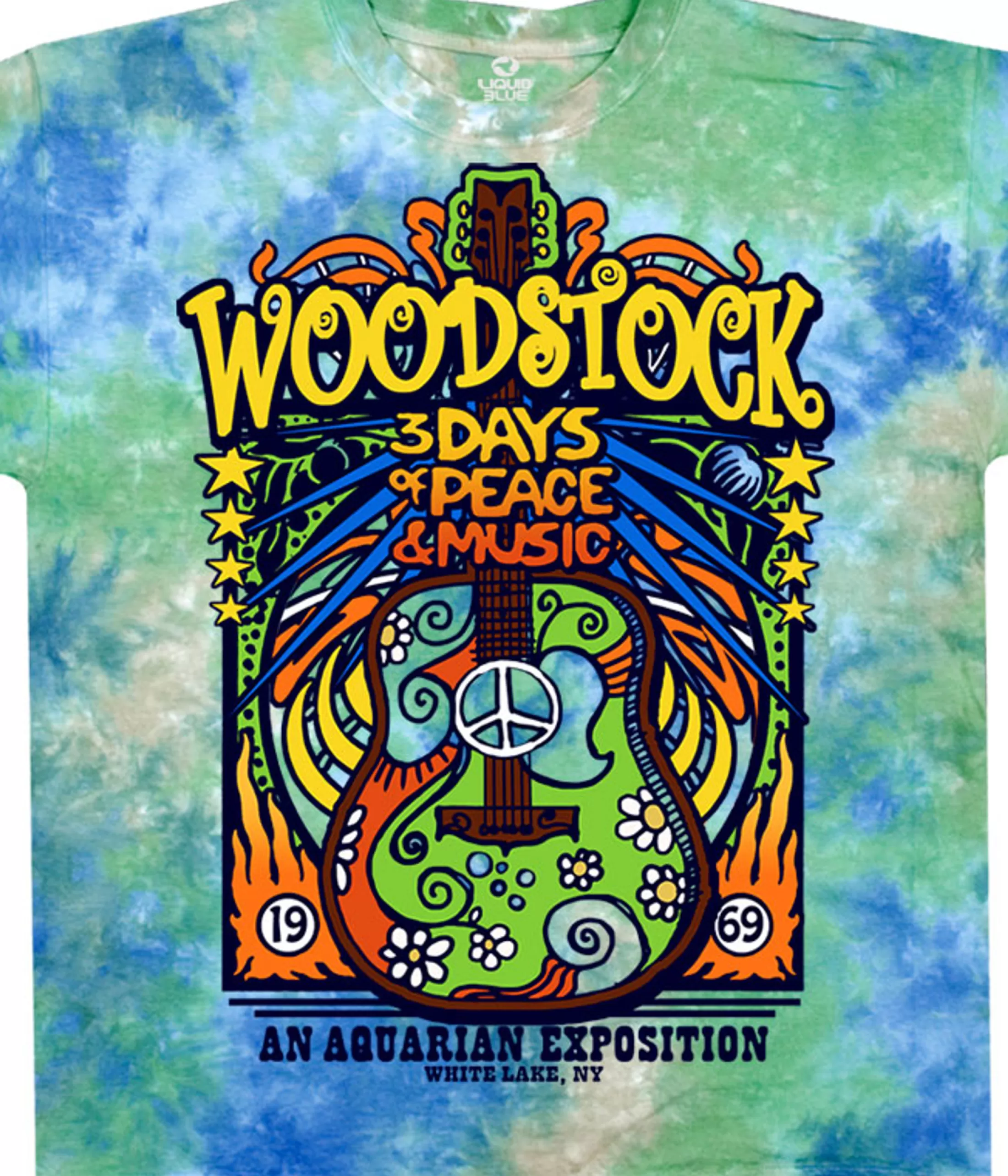 T-Shirt | Woodstock<Liquid Blue Woodstock Music Festival Tie-Dye T-Shirt