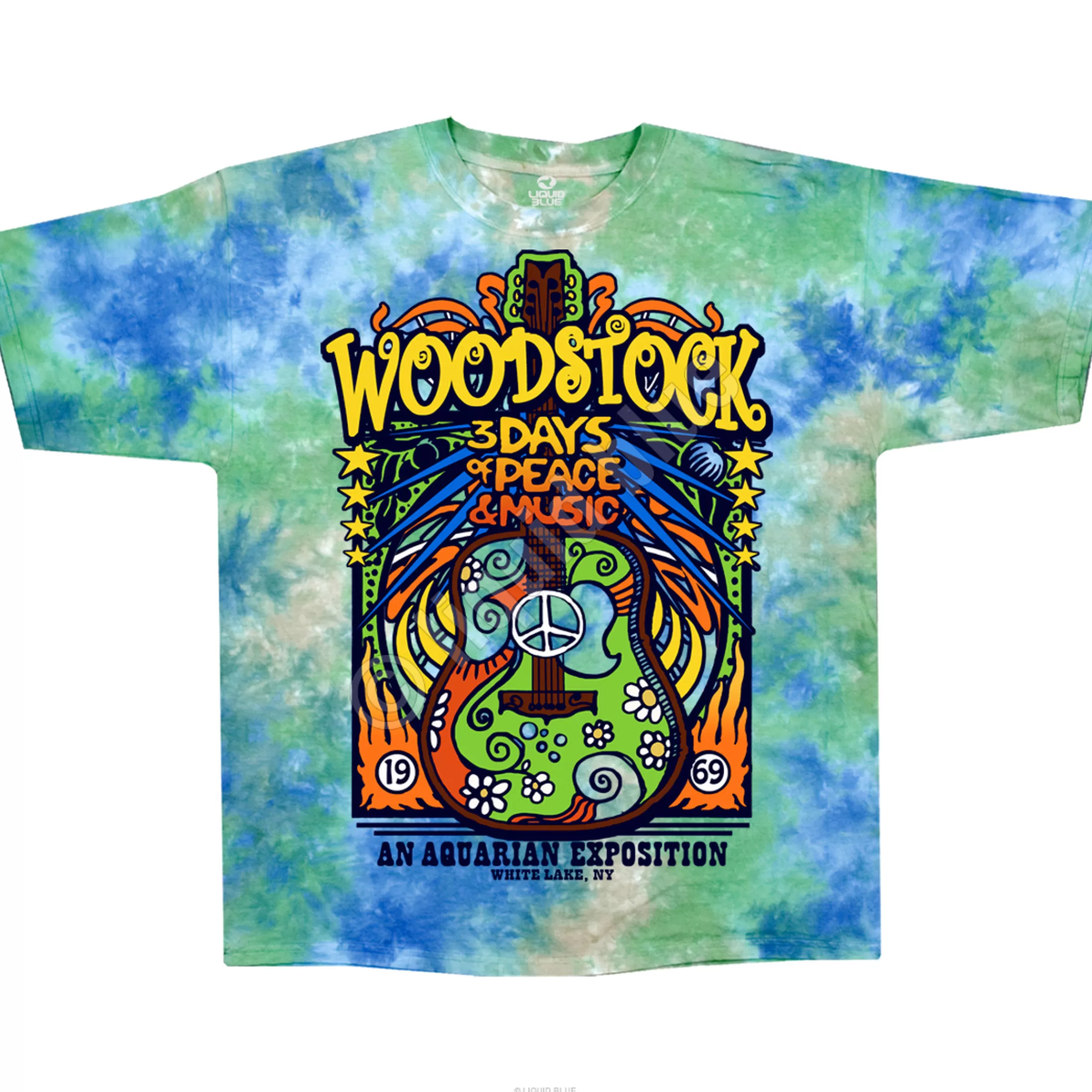 T-Shirt | Woodstock<Liquid Blue Woodstock Music Festival Tie-Dye T-Shirt