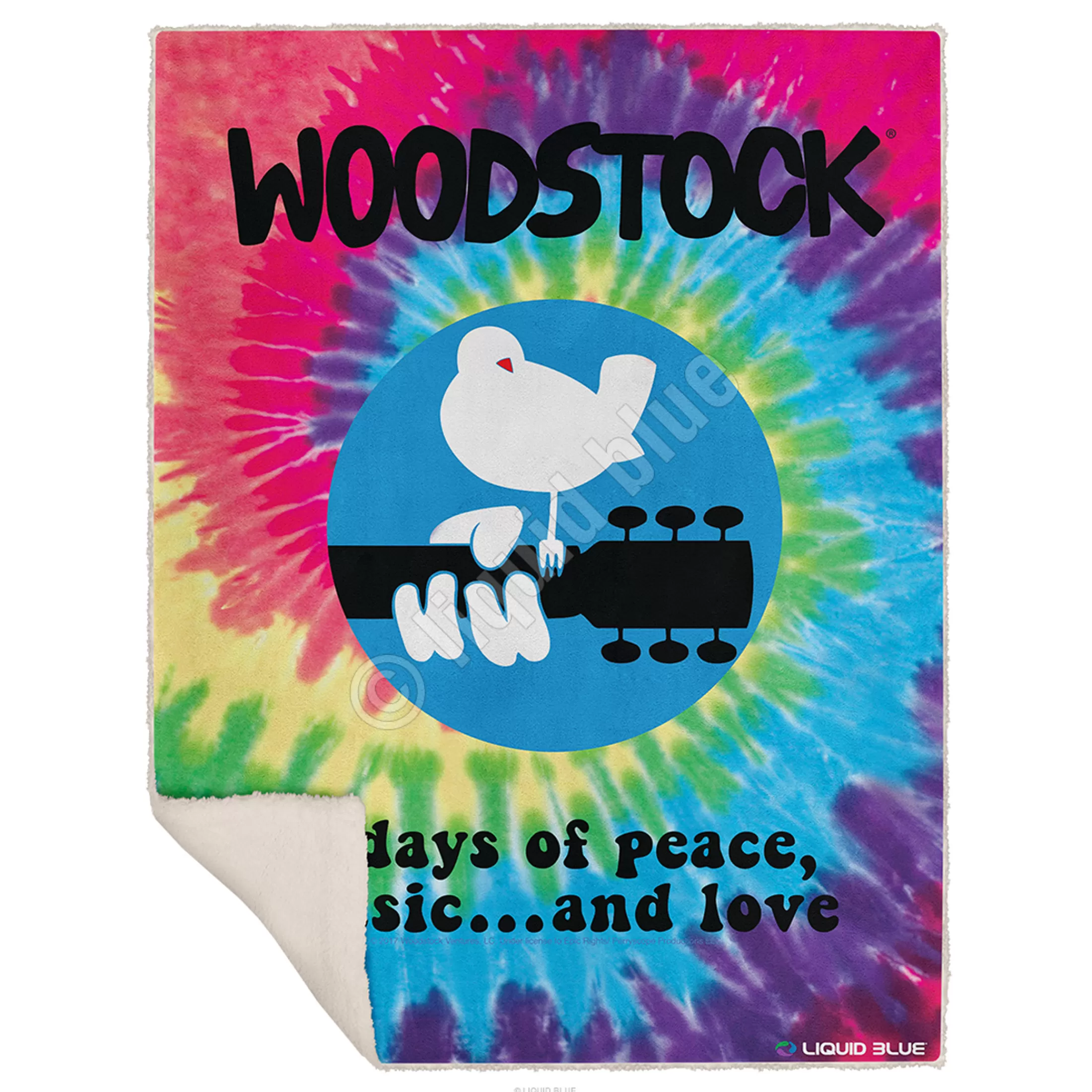 Woodstock | Woodstock<Liquid Blue Woodstock Spiral Fleece Throw Blanket