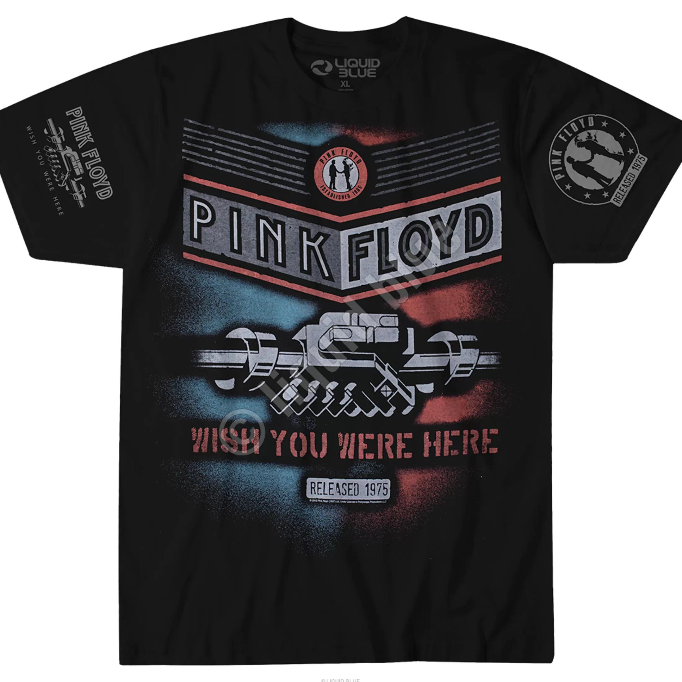 T-Shirt | Pink Floyd<Liquid Blue WYWH Released 1975 Black T-Shirt