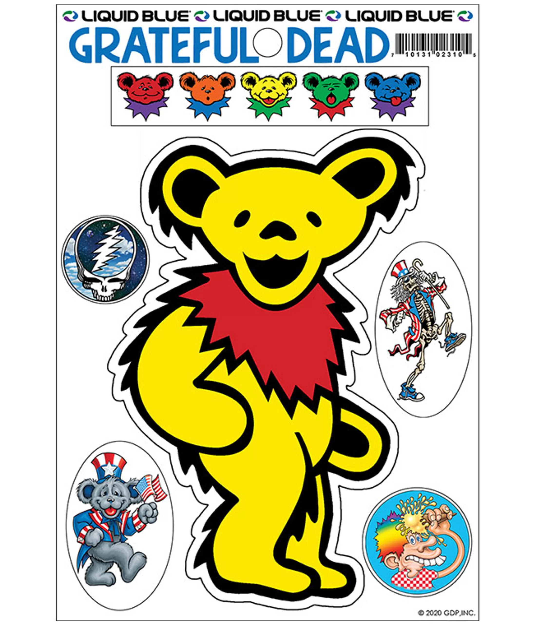 Grateful Dead<Liquid Blue Yellow Bear Diecut Sticker