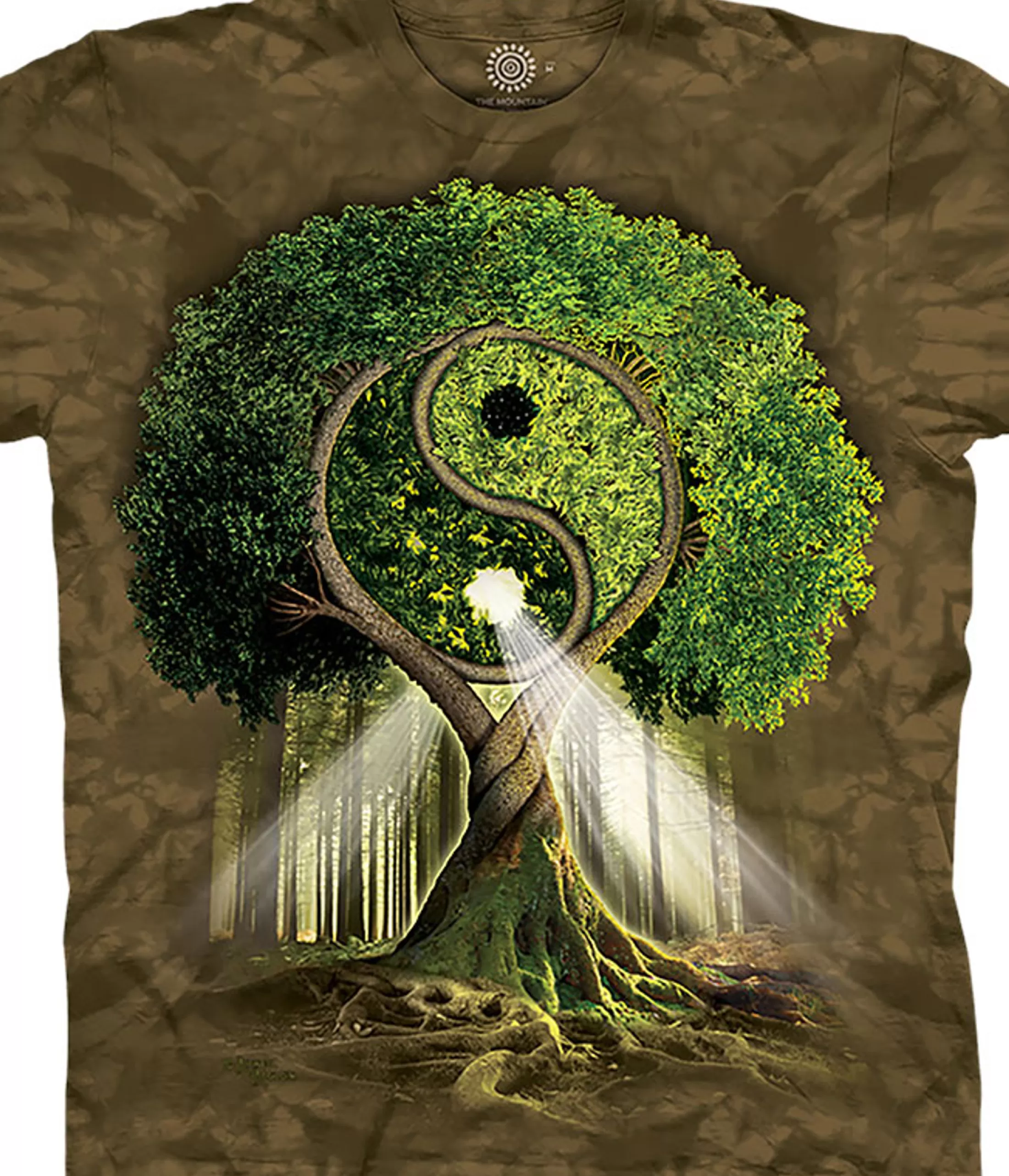 T-Shirt<Liquid Blue Yin Yang Tree Classic Cotton T-Shirt