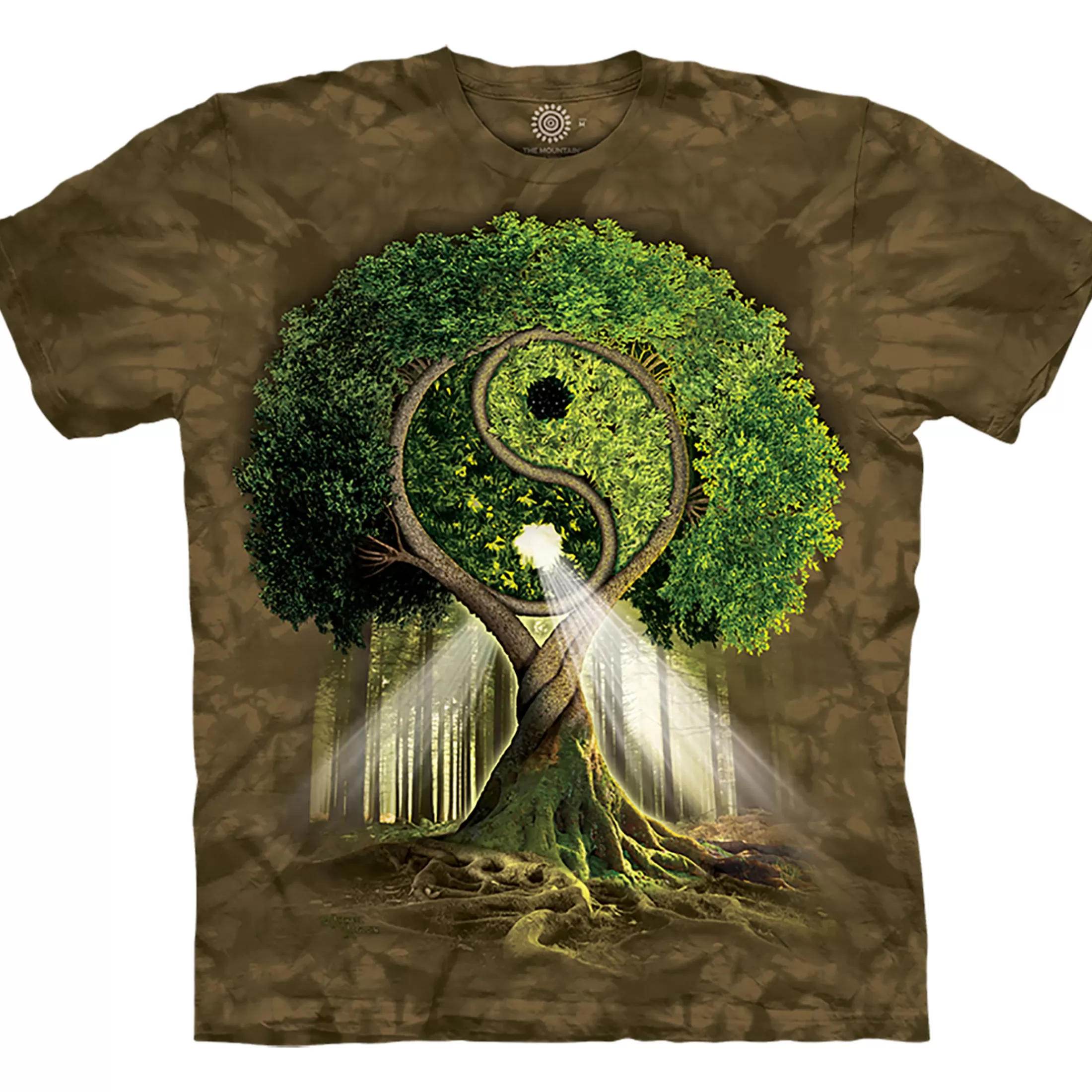 T-Shirt<Liquid Blue Yin Yang Tree Classic Cotton T-Shirt