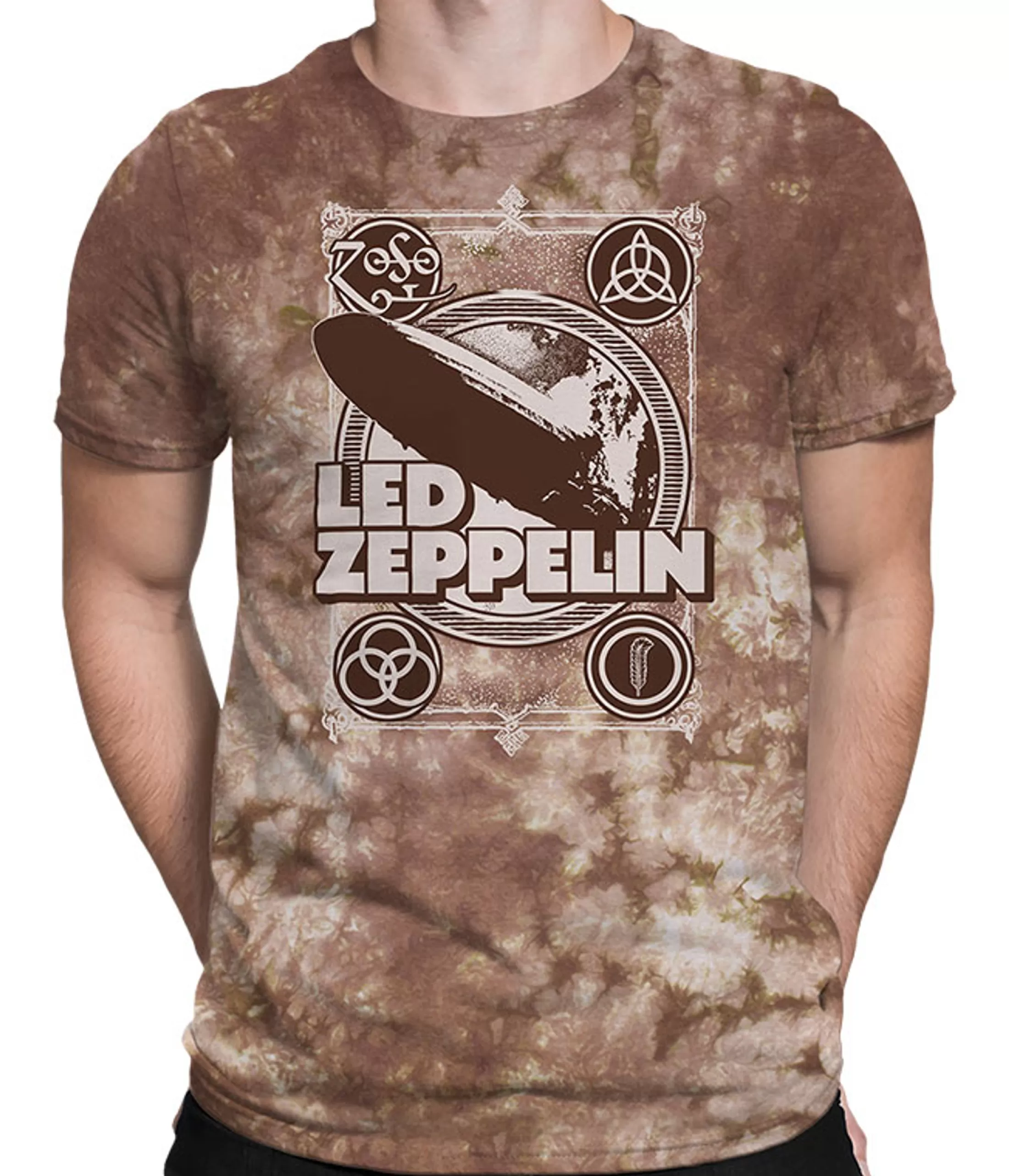 T-Shirt | Led Zeppelin<Liquid Blue Zeppelin Poster Tie-Dye T-Shirt