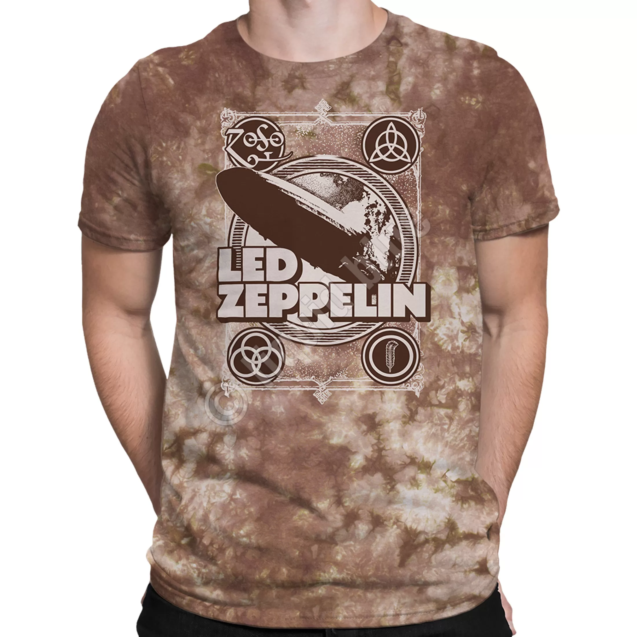 T-Shirt | Led Zeppelin<Liquid Blue Zeppelin Poster Tie-Dye T-Shirt