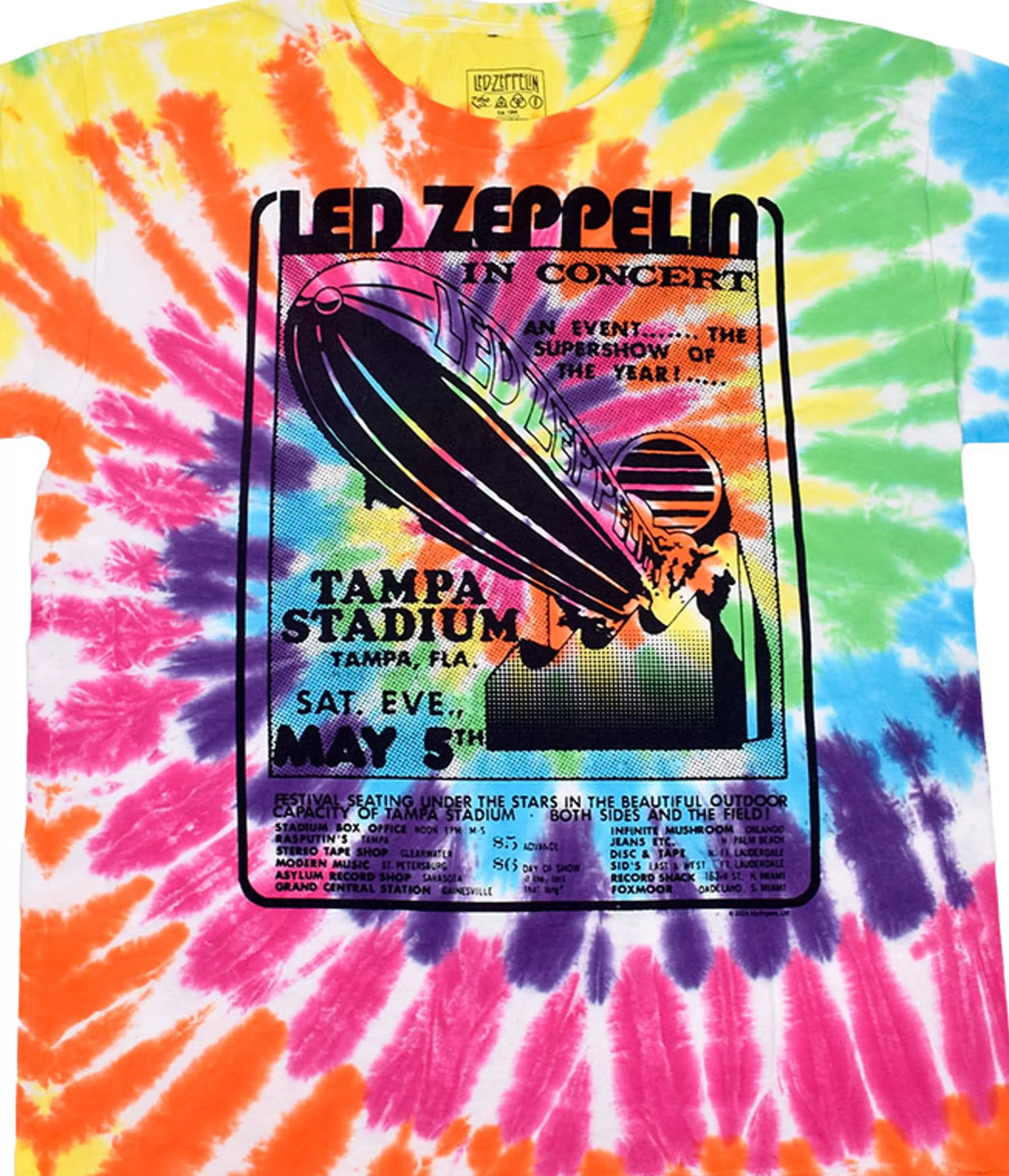 T-Shirt | Led Zeppelin<Liquid Blue Zeppelin Tampa Spiral Tie-Dye T-Shirt