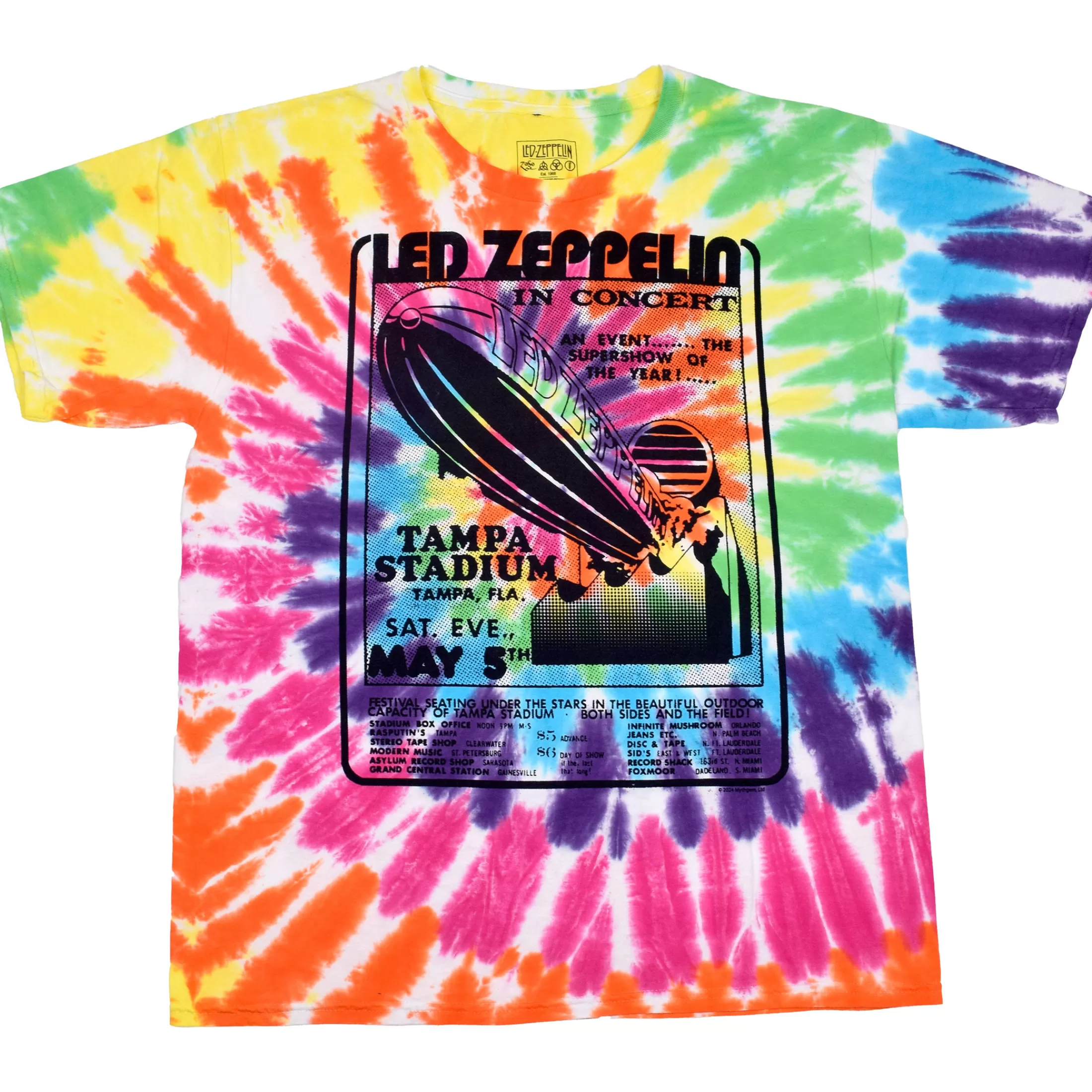 T-Shirt | Led Zeppelin<Liquid Blue Zeppelin Tampa Spiral Tie-Dye T-Shirt